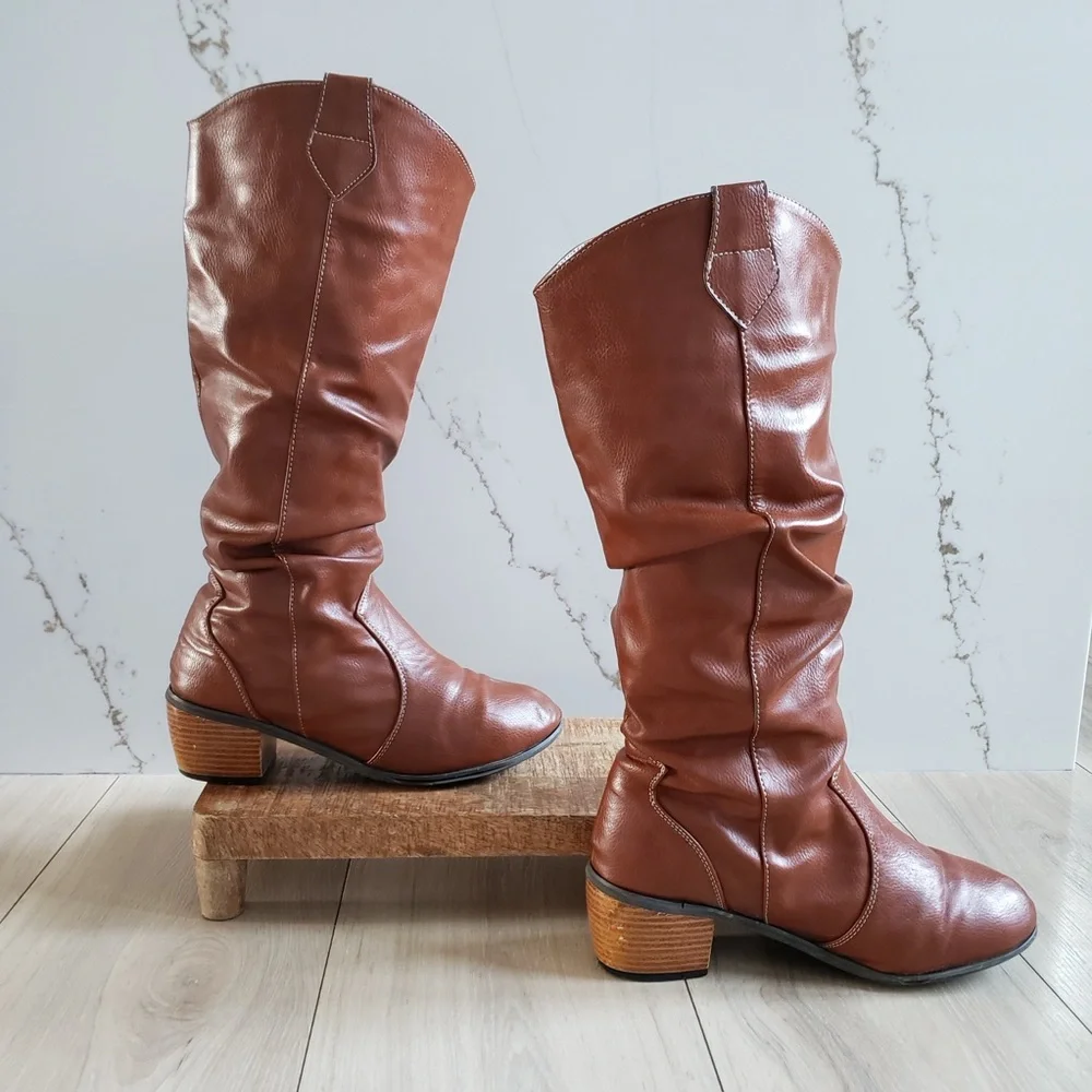 Muk Luks Chestnut Over the Knee Boots